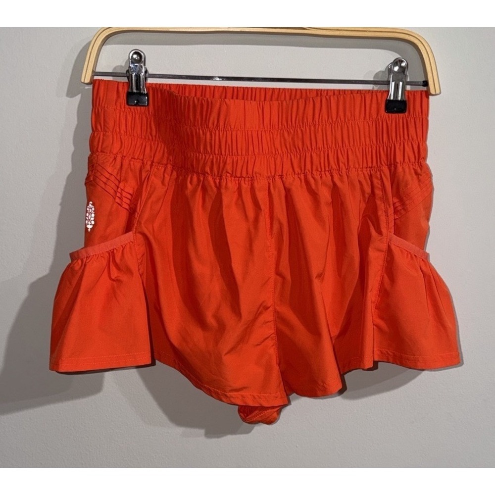 Free People Women Small FP Movement Get Your Flirt On Orange Pull On Shorts - Picture 7 of 16